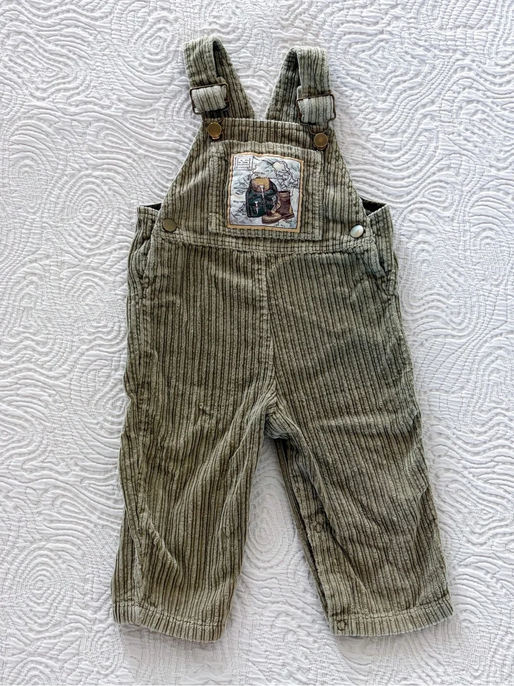 Vintage Oshkosh B’Gosh Green Corduroy Colorado Hiking Overalls